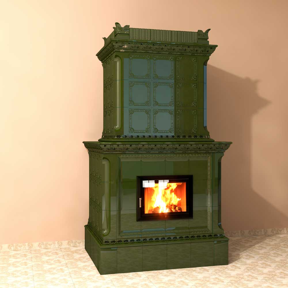 Secesní kachlová kamna Tyrolia